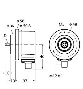 Turck Incremental Encoder, Industrial Line (RI-10S10C-2B1024-H1181)