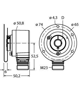 Turck Incremental Encoder, Industrial Line (RI-12H10E1-2B3600-12M23)