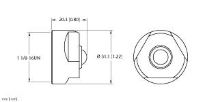 Turck Accessory for 1-1/8, Closure cap, Threaded hand tighten (RKFC-MC)