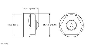 Turck Accessory for 1-1/8, Closure cap, Threaded hand tighten (RKFCV-MC)