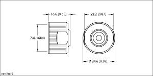 Turck Accessory for 7/8, Closure cap, Threaded hand tighten (RKF-MC)