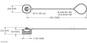 Turck Accessory for 1-1/8, Closure cap, Threaded hand tighten + lanyard (RKMC-CC)