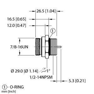 Turck Actuator and Sensor Receptacle, Front Mount (RSFL 26)
