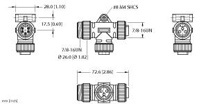 Turck Actuator and Sensor Tee (RSM 50-2RKM 30)