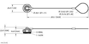 Turck Accessory for 1, Closure cap, Threaded hand tighten + lanyard (RSMB-CC)