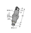 Turck Ultrasonic Sensor, Diffuse Mode Sensor (RU40U-M18MS-LFX-H1151)