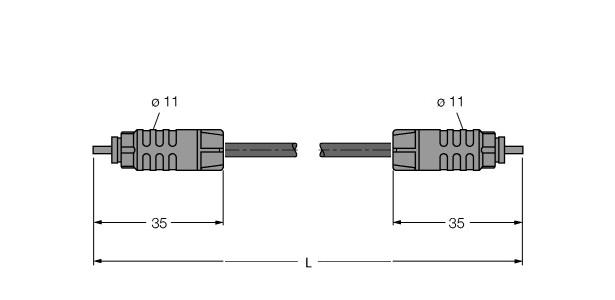 Turck IP-Link Optical Fiber, PUR Cable Jacket (SFOL-3M)