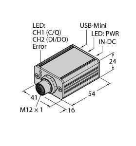 Turck IO-Link Master v1.1 with Integrated USB Port, 1-Channel Operation in IOL or SIO Mode (USB-2-IOL-0002)