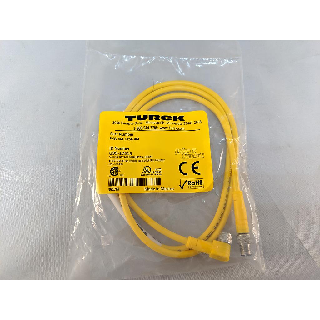 Turck Actuator and Sensor Cordset, Extension Cordset (PKW 4M-1-PSG 4M)