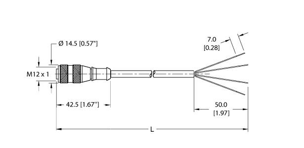 Turck Actuator and Sensor Cordset, Connection Cable (RK 4.4T-10)