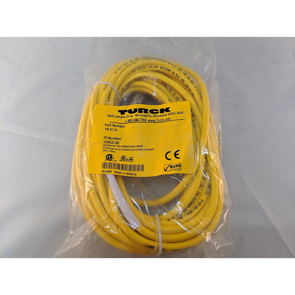 Turck Actuator and Sensor Cordset, Connection Cordset (KB 3T-10)