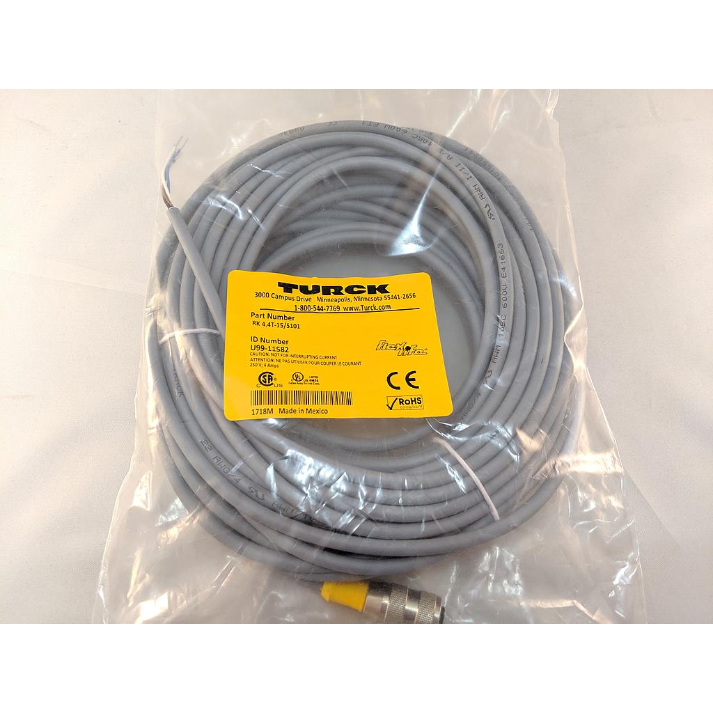 Turck Actuator and Sensor Cable, Connection Cable (RK 4.4T-15/S101)