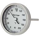 BI-METAL THERMOMETER 3"BACK CONNECTED -100/100F 2.5"STEM 1/2"NPT