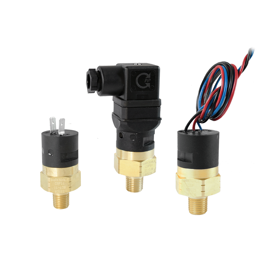 Barksdale CSP Compact Pressure Switch, Field Adjustable, 25 to 150 psi, SPDT, 5A/ 3A @ 125 VAC/ 250 VAC, 1/4" NPT, 2, Buna-M Wetted Parts