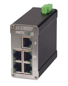 100 Series, 5-Port, N-Tron 105TX MDR Unmanaged Industrial Ethernet Switch