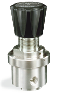 Pressure Reducing Regulator, 316SS Body, 400 PSIG Max Inlet, 0-50mm HG Absolute - 15 PSIG Outlet Range, PTFE Soft Goods, 1/4" NPT Ports