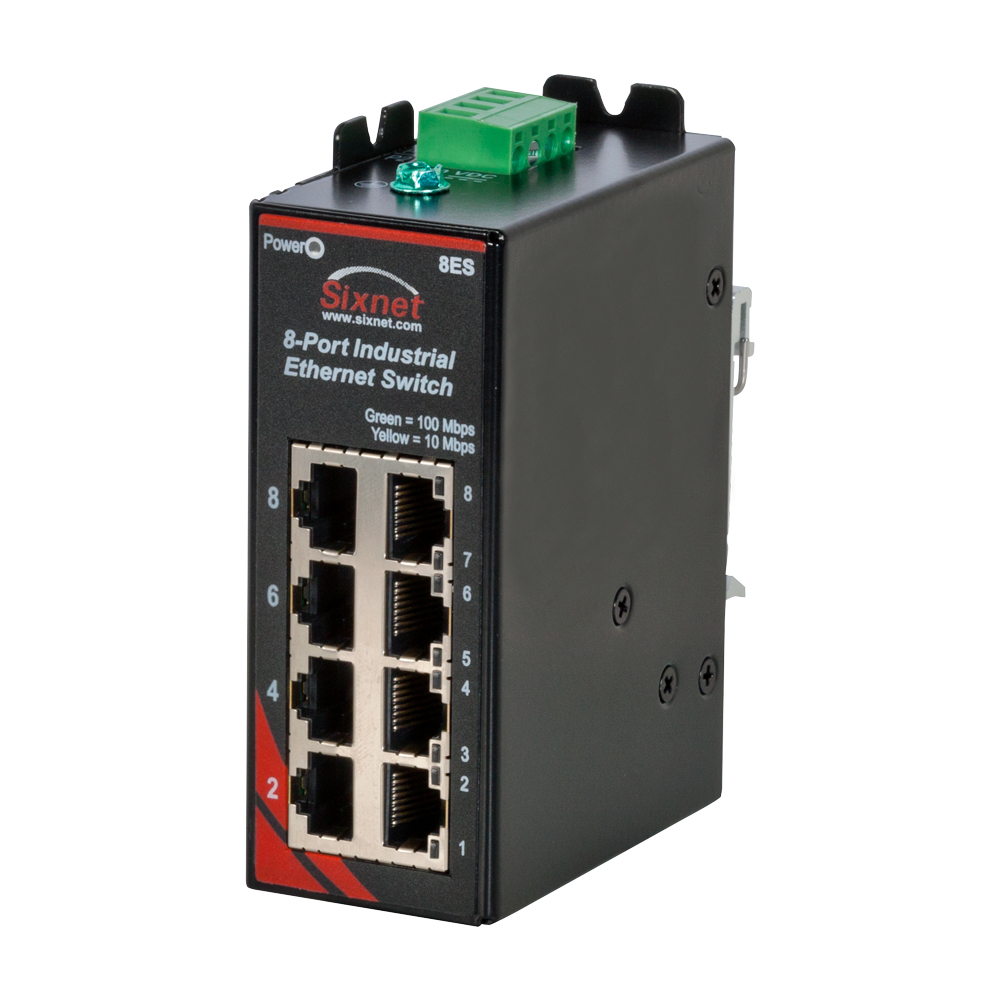 SL Series, 8-Port, Sixnet SL-8ES Unmanaged Ethernet Switch