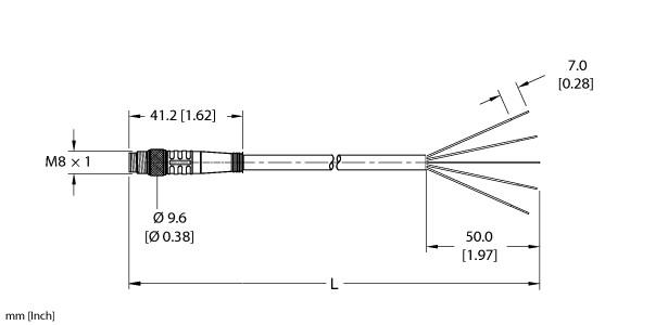 Turck Actuator and Sensor Cordset, Connection Cable (PSG 4M-4/S90/S618)