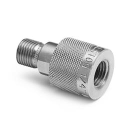 1/4" female NPT Quick-connect x male Quick-test, no check-valve, S.S. (for Branom shop use only)