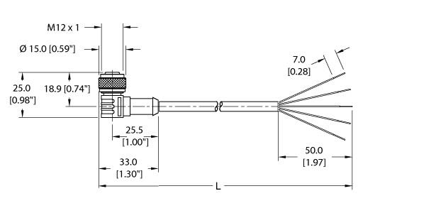 Turck Actuator and Sensor Cordset, Connection Cable (WK 4.5T-10)