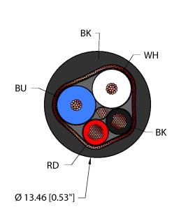 Turck Fieldbus Technology Cable, Reelfast™ Bulk Cable (BLK,EX60,1STPX16+1STPX18,S-DFB,TCERDB,DN)