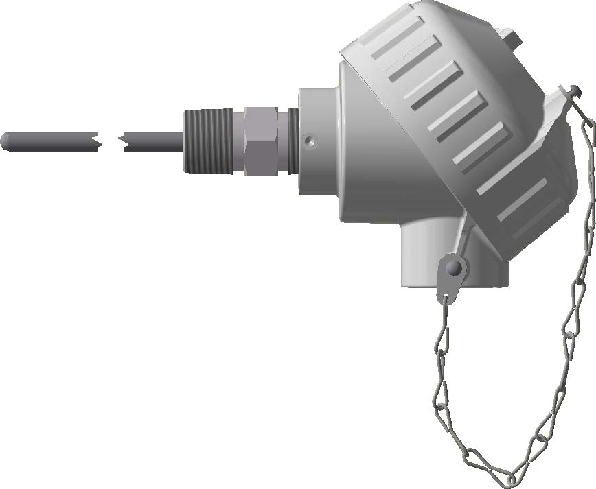 Pyromation Spring-Loaded RTD, Single 3-Wire, 1/4" OD, 9" SS Sheath, PP Head