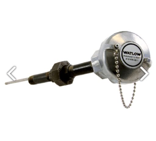 Watlow RTD Sensor Style RR Style RTD with Double Fitting, Element Type B - 100 ohms Single 3-Wire, 12” LNG Diameter [in] J - .250 Inch