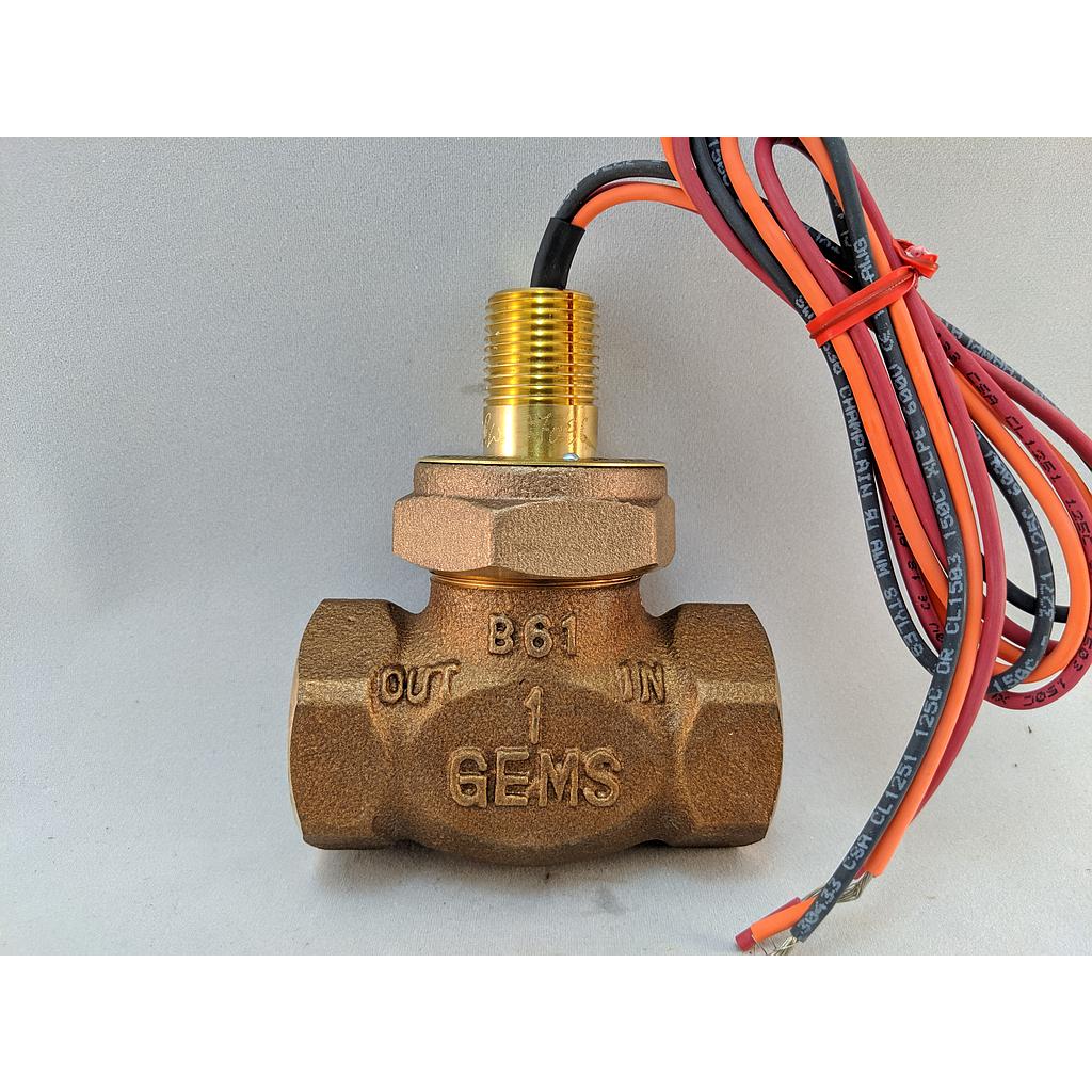 FS-200 Flow Switch, 1", Set at 0.50 GPM, Bronze Body