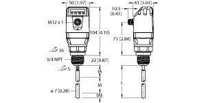 Turck Level Sensor, With Analog Output and 2 ×  Switching Outputs (LS-534-0600-LIU22PN8X-H1151)