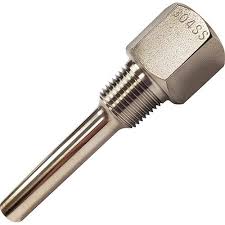 Pyromation Standard Duty Thermowell, 316SS, 3/4" NPT, Dimensions: 0.26" Bore, S = 4", U = 2.5"