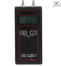 Handheld digital manometer, range 0-10.00" w.c. (2.491 kPa), max. pressure 5 psig