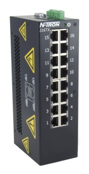 300-N Series, 16-Port, N-Tron 316TX Industrial Ethernet Switch with Monitoring