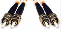10' Singlemode Duplex Fiber Optic Cable, 8.3/125, ST-ST Connectors