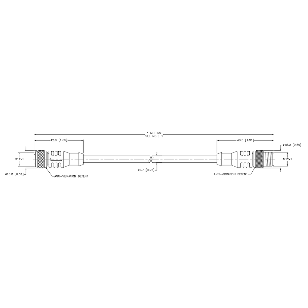 Turck Actuator and Sensor Cordset, Extension Cordset (RKC 8T-5-RSC 8T)