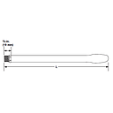 Watlow Series 1100 Protection Tube, Refractory Laminated Coating, 1.500" x .493" x 30", for 8 Gauge Beaded Thermocouple