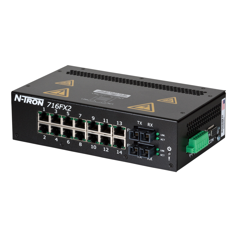 NT-700 Series, 16-Port, N-Tron 716FX2 Managed Industrial Ethernet Switch, SC 15km