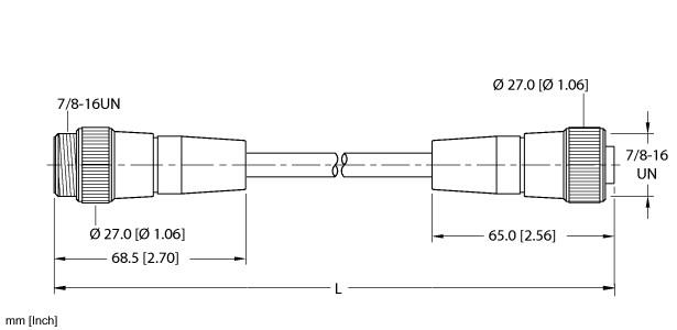 Turck Power Cordset, Extension Cable (RSM RKM 34-4M)