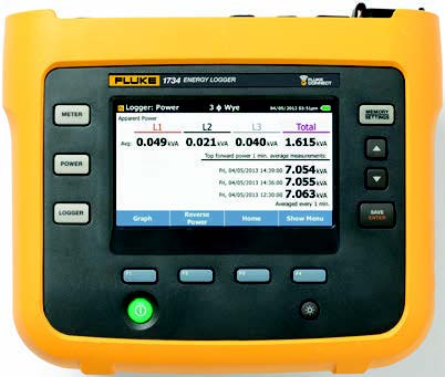 Fluke 1732 Three Phase Electrical Energy Logger, EU & US Version, Includes current probes