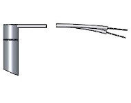 Watlow 1/2" x 8" FIREROD Stock Heater, 240V, 500W, 20" Fiberglass Right Angle Braid