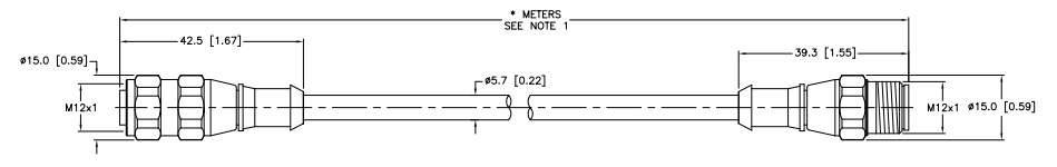 Turck Actuator and Sensor Cordset, Extension Cordset (RKV 4.5T-2-RSV 4.5T)