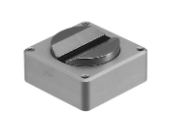 Banner Curved Surface Magnetic Bracket for QM30; Aluminum w/ Nd insert; 304 SS Screw Pack (BWA-QM30-CMAL)