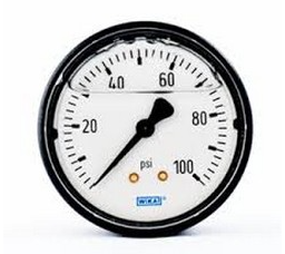 Wika 113.13 Series Brass Liquid Filled Pressure Gauge, 0 to 1400 kPa