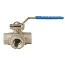 BONOMI 1/4" NPT FULL PORT SS 3-WAY BALL VALVE W/ LOCKING HANDLE "T" PORT