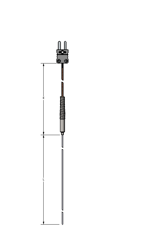 Type K Style AF Thermocouple .063" dia, 16" length, 36" leads AFED0FQ160U4030