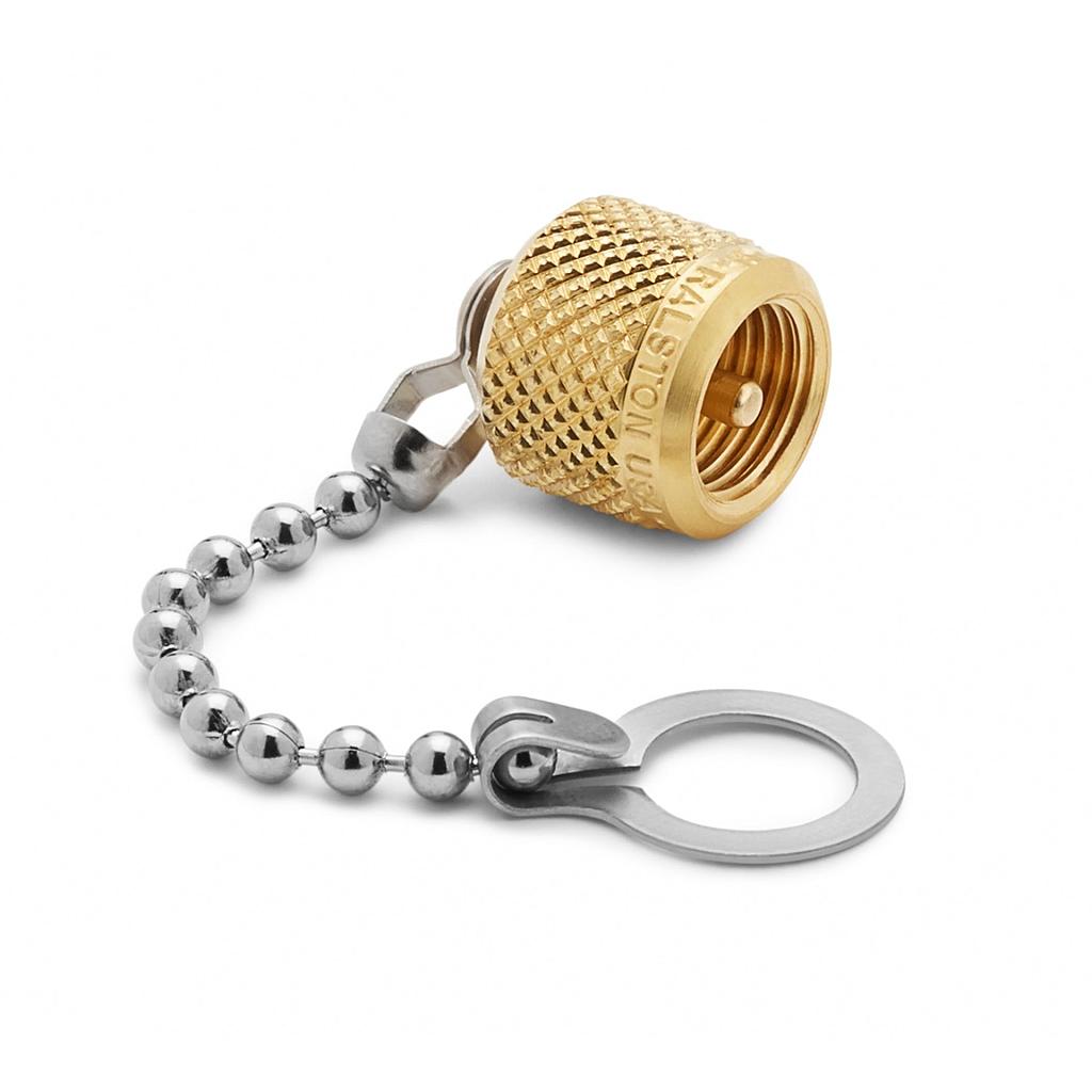 Cap and chain, brass (for any male Quick-test adapter)