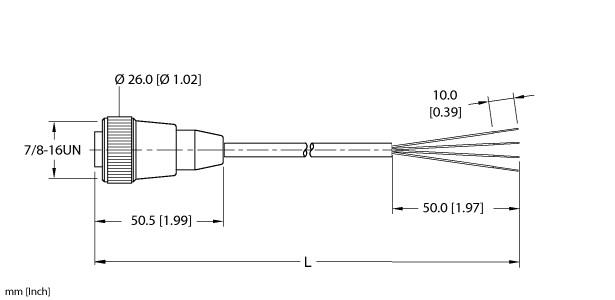 Turck Actuator and Sensor Cordset, Connection Cable (RKM 40-15M)