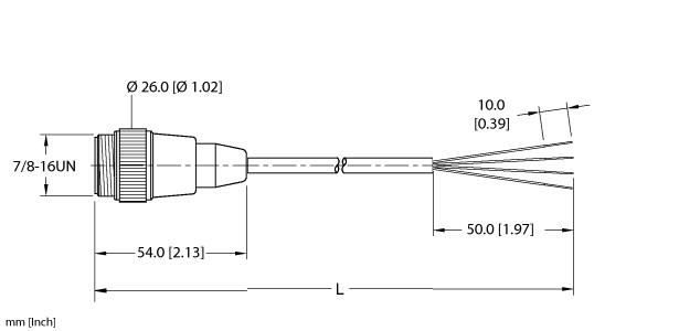 Turck Actuator and Sensor Cordset, Connection Cable (RSM 40-15M)