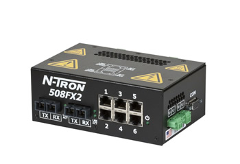 500 Series, 8-Port, N-Tron 508FX2 Unmanaged Industrial Ethernet Switch, SC 2km