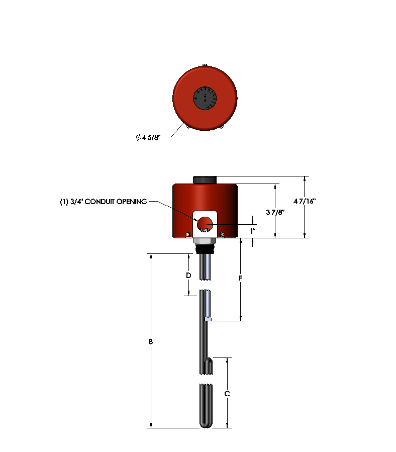 Screw Plug Immersion Heater; 1” Plug; 120V; 500W; 21.2 Watt Density