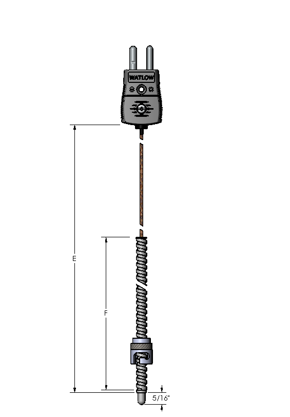 Watlow Style 12 Termocouple, Type "J", 12Djkgb144D, 144Inch